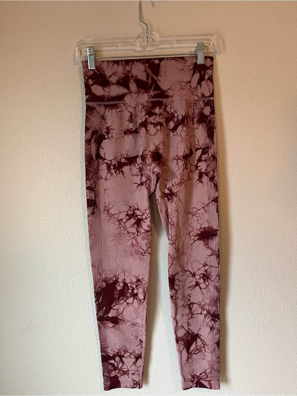 Women’s butt scrunch Tie-Dye Leggings - Mauve Pink